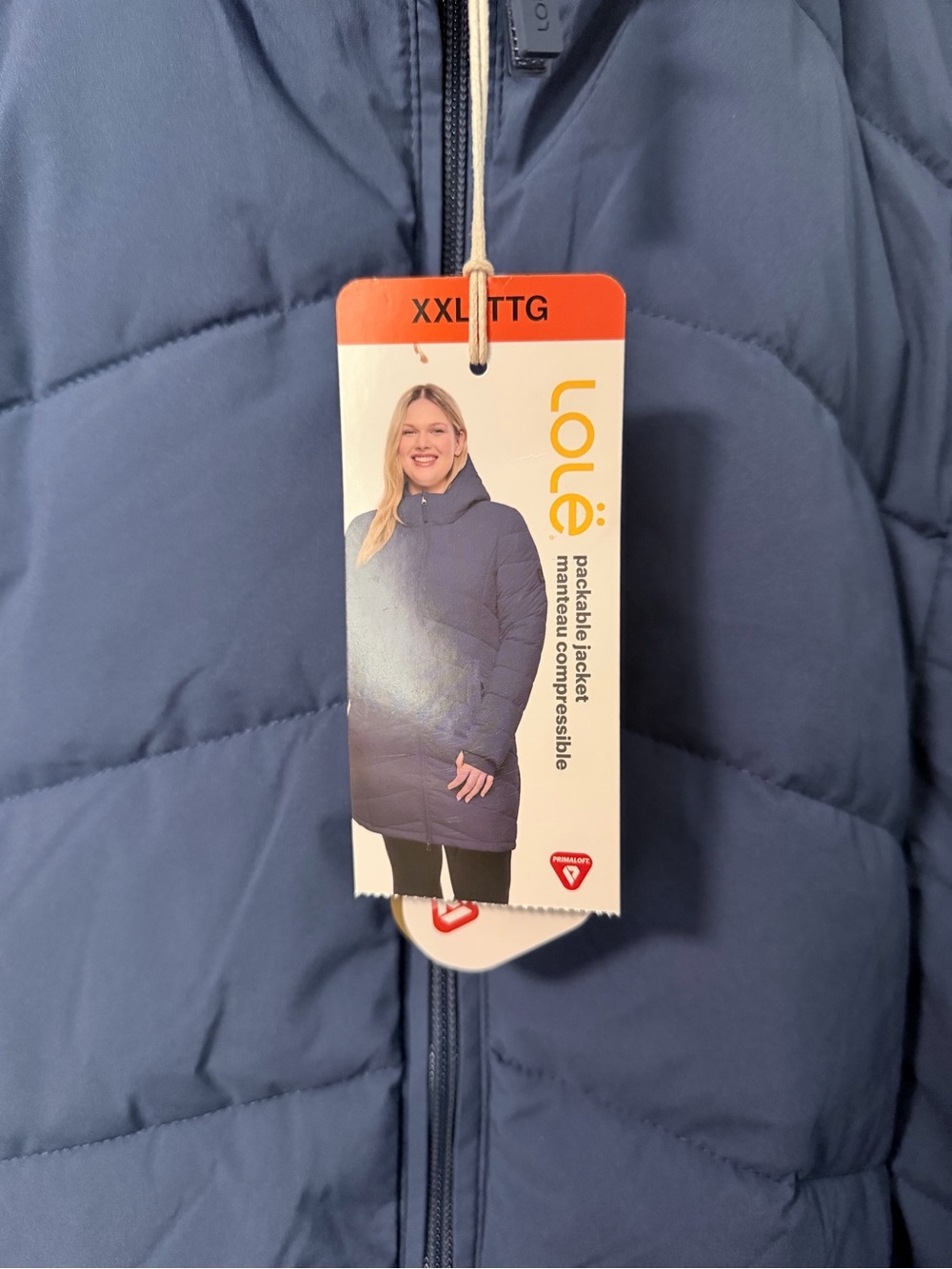 Lole Women’s Hooded Puffer Coat in Dusty Blue - Picture 11 of 12